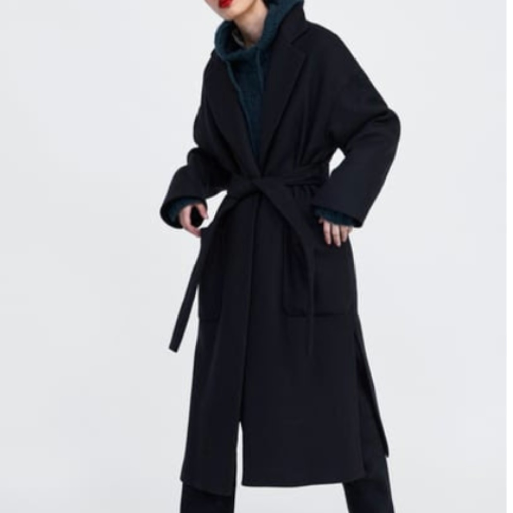 ZARA BLACK WOOL COAT